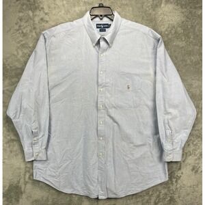 Ralph Lauren Men's‎ Shirt 3XLT Blue 100% Cotton Long Sleeve Button Up